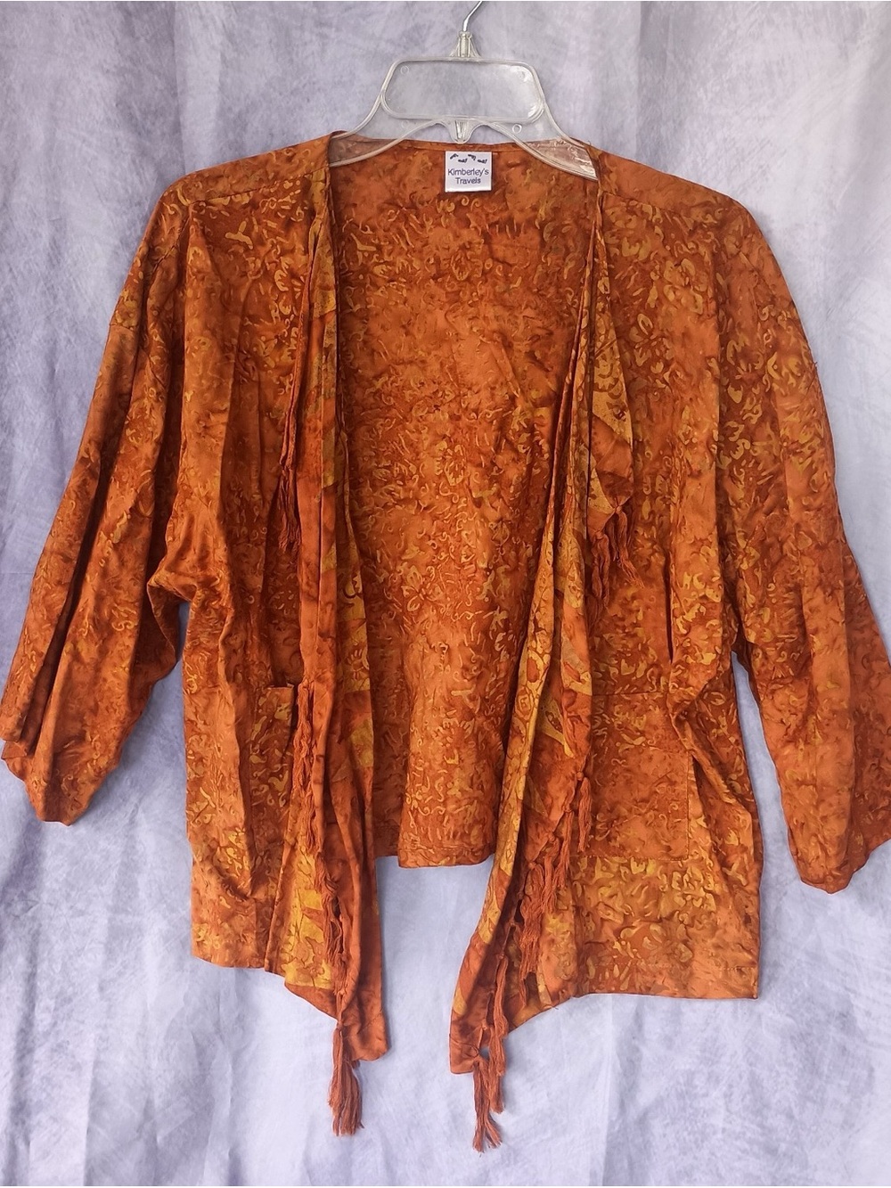Katherine's Collection Rust Orange Draped Open-Front Women's Sweater